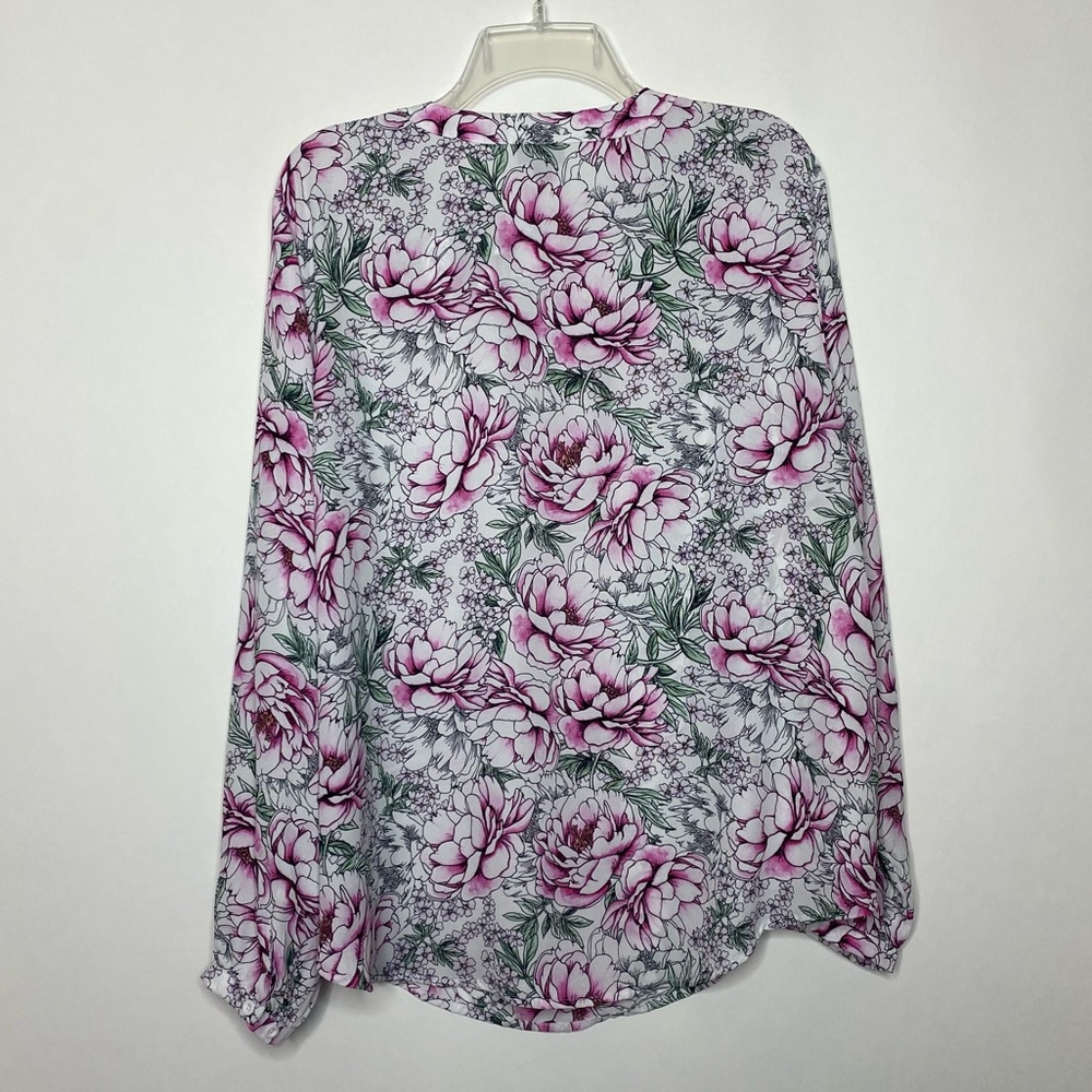 Torrid Georgette Bow Tie Blouse 1X Floral - Picture 10 of 10